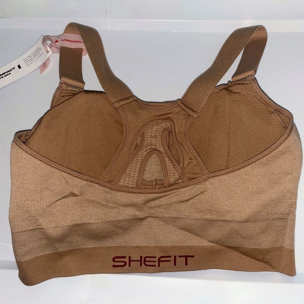 SHEFIT Women's Low Impact Tan Sports Bra - Picture 7 of 12